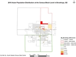 2010 Asian Population Distribution at the Census Block Level in Brookings, SD by Wei Gu and Weiwei Zhang