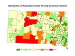 Distribution of Population Under Poverty by School District by Census Data Center