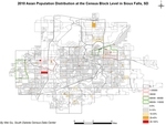 2010 Asian Population Distribution/Income Level at the Census Block Level in Sioux Falls, SD by Wei Gu