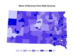 South Dakota Share of Revenue from State Sources by Census Data Center