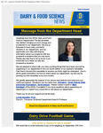Dairy and Food Science News, Sept 2025 by Department of Dairy and Food Science