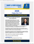 Dairy and Food Science News, January 2026 by Department of Dairy and Food Science