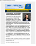Dairy and Food Science News, May 2026 by Department of Dairy and Food Science
