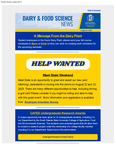 Dairy and Food Science Student Newsletter, August 8, 2025 by Department of Dairy and Food Science