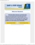 Dairy and Food Science Student Newsletter, November 12, 2025 by Department of Dairy and Food Science