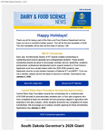 Dairy and Food Science Student Newsletter, December 16, 2025