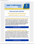 Dairy and Food Science Student Newsletter, January 21, 2026 by Department of Dairy and Food Science