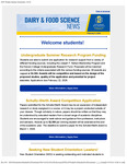 Dairy and Food Science Student Newsletter, February 3, 2026 by Department of Dairy and Food Science