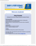 Dairy and Food Science Student Newsletter, April 8, 2026 by Department of Dairy and Food Science