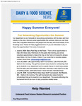 Dairy and Food Science Student Newsletter, June 5, 2026 by Department of Dairy and Food Science