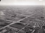 Aerial view of Brookings, South Dakota and Interstate 29, 1967