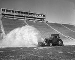 Coughlin-Alumni Stadium snow removal at South Dakota State University, 1966
