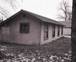 Rammed earth poultry house at South Dakota State College, 1958