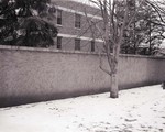 Rammed earth wall at South Dakota State College, 1958 by South Dakota State University