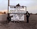 State College sign and Hobo Day advertising, 1948 by South Dakota State University