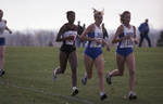 South Dakota State University 1998 Jackrabbits women's cross-country running team at a meet