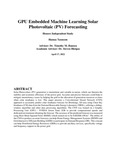 GPU Embedded Machine Learning Solar PV Forecasting (Paper)