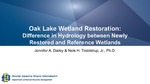 Oak Lake Wetland Restoration: Difference in Hydrology between Newly Restored and Reference Wetlands by Jennifer A. Dailey and Nels H. Troelstrup Jr.